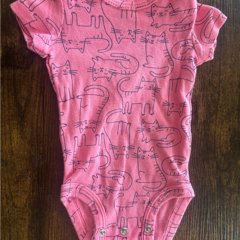 Carter's Pink Cat Pattern Bodysuit